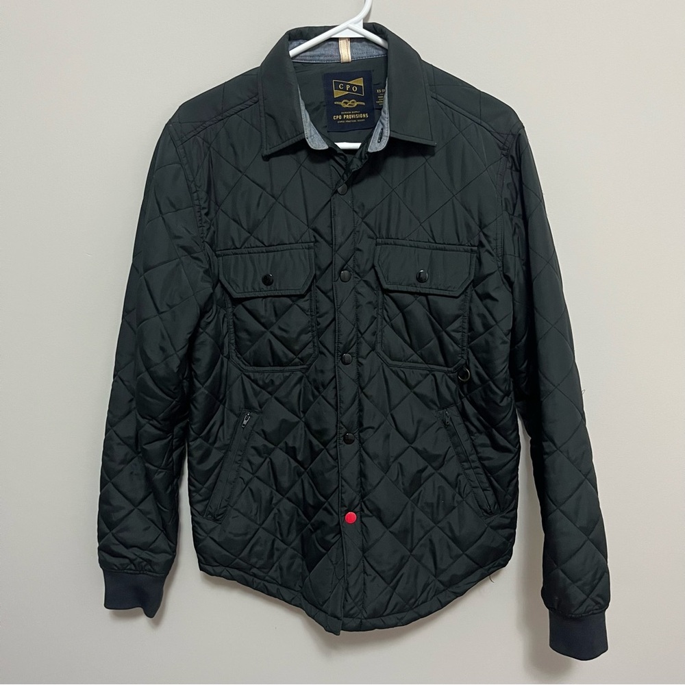 Men's Black Quilted Overshirt Size XS